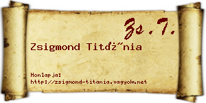 Zsigmond Titánia névjegykártya